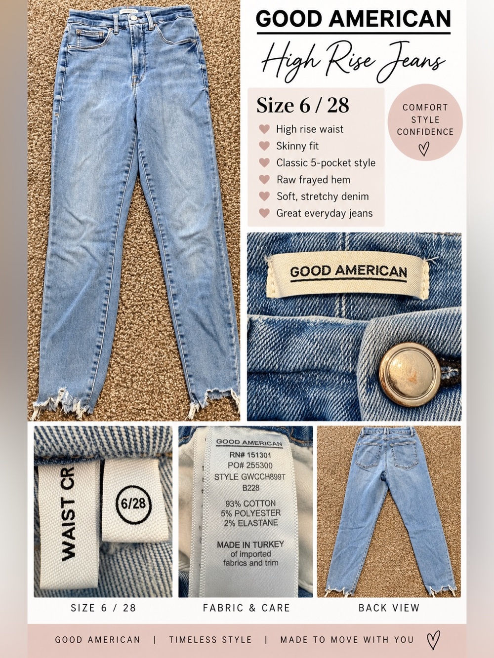 Good American Light Blue High-Rise Skinny Jeans